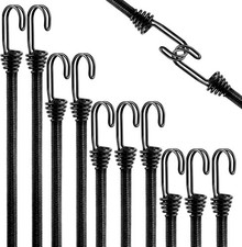 10Stk Spanngummi Mit Haken Set Expander Farbe Schwarz Gummiband UV Beständig Neu
