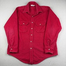 Vintage 90s Black Duck Work Shirt Men’s Large Red USA Made Button Up