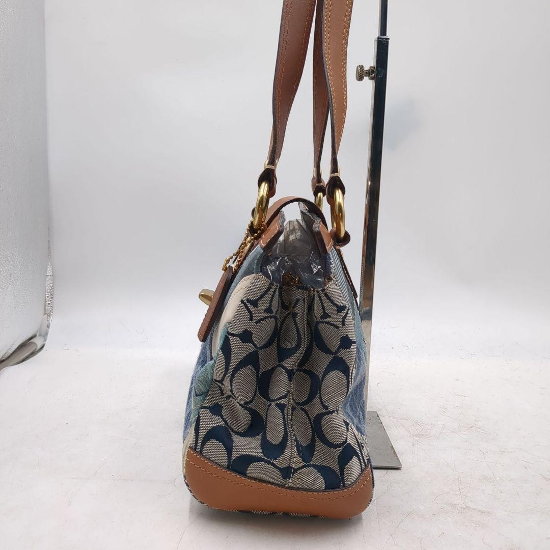 Coach Patchwork Denim Canvas Turnlock Shoulder Ba… - image 4