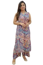 GoSriKi Women's Rayon Viscose A-Line Printed Kurta with Palazzo