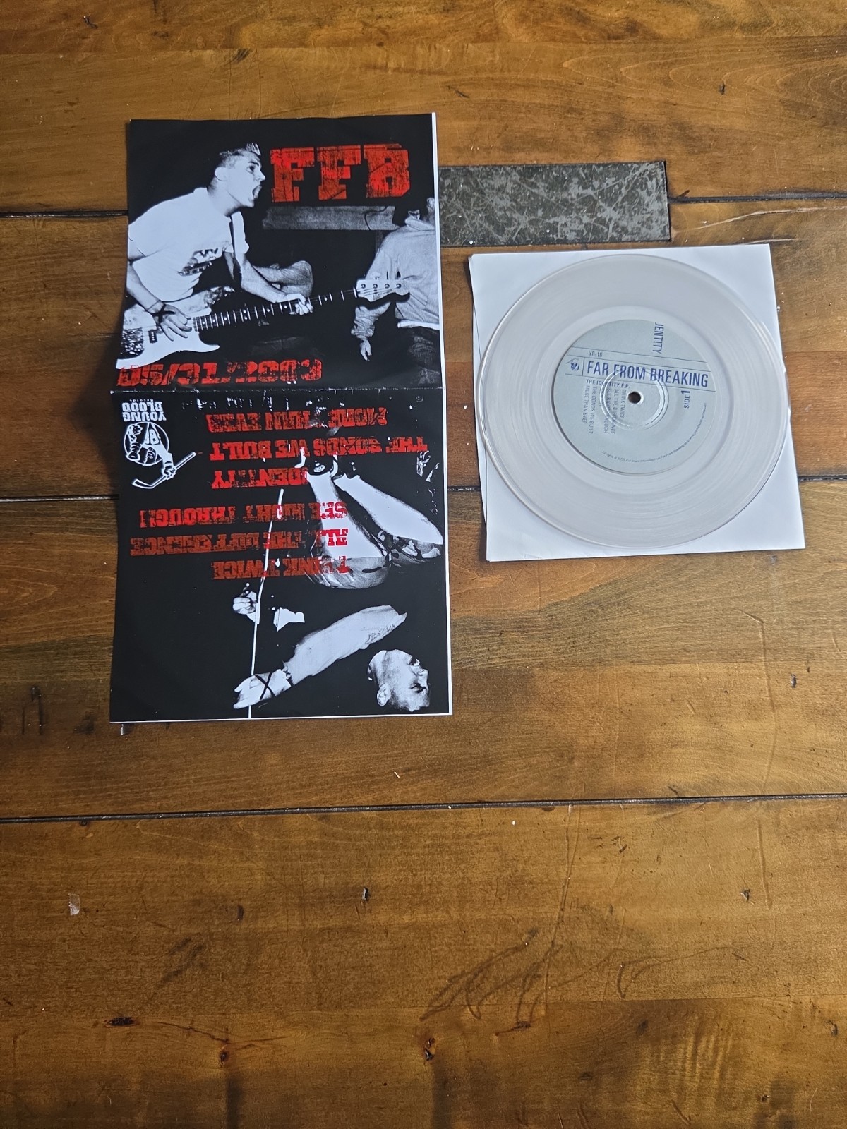 Far From Breaking Identity EP 7" Clear Vinyl Record Release /138 Youngblood VTG image 6