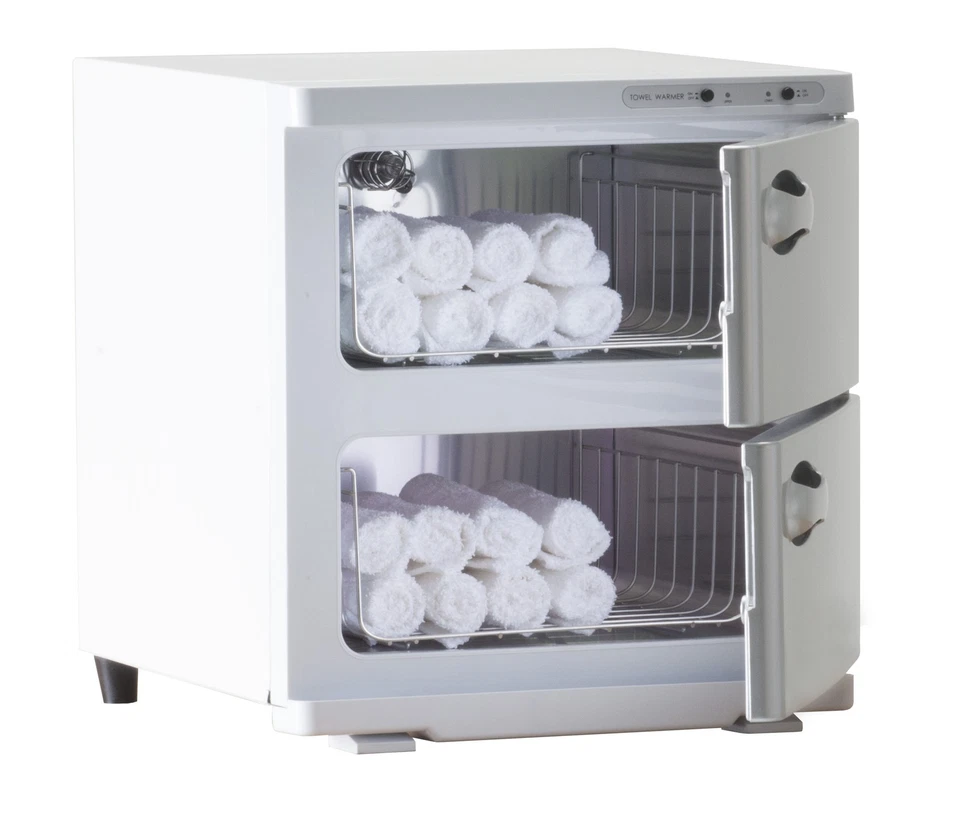 Nuevo armario de toallas calientes Earthlite grande de doble puerta UV con puertas de aluminio Foto 2 de 3