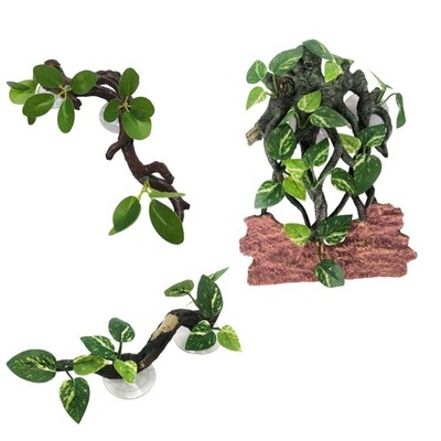 Reptiles Corner Branch for Pet Lizards Amphibian Pet Terrarium Life Like Plant