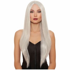 Witch Grey Extra Long Straight Cosplay Medieval Viking Gothic Womens Costume Wig