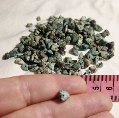 Natural Turquoise Chip Nugget Beads 5mm Center-Drilled Hole Matte  65g total