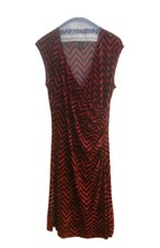 Lauren Ralph Lauren Dress  Women's large Chevron Red Black White Midi Lagenlook 