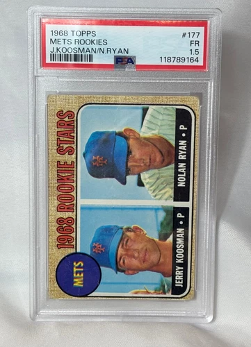 1968 Topps Mets Rookies NOLAN RYAN Rookie Baseball Card #177 PSA 1.5