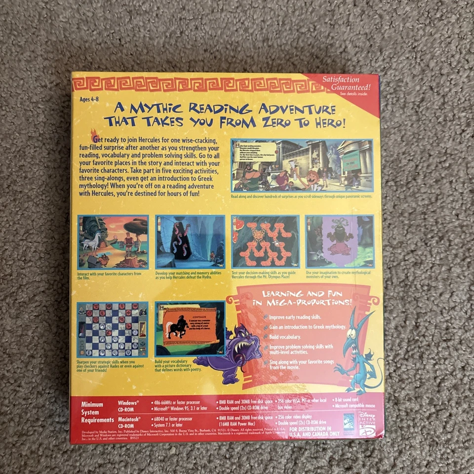Disney's Hercules Animated StoryBook (Windows/Mac, 1998)Brand New Sealed Big Box - Image 2 of 4
