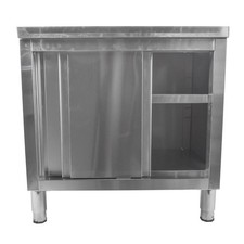 Stainless Steel Heavy Duty Prep Table w/ Cabinet for Restaurant Garage Warehouse