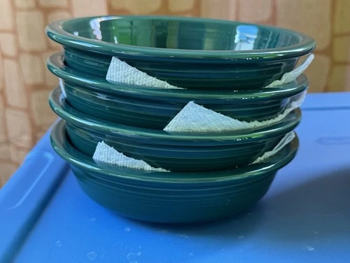 Set Of 4 Fiestaware Soup Cereal Bowls 6 7/8", GREEN Great Condition