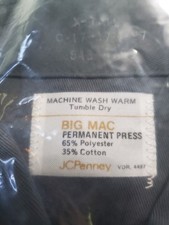 Vtg NWT Big Mac JC Penny Charcoal Work Shirt Men's XLT 17 - 17.5 Long Sleeve