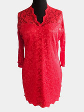 WOMENS PAPAYA SIZE 18 FLORAL LACE BODYCON DRESS W/SCALLOP TRIM NECKLINE