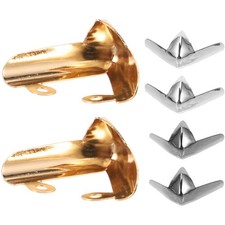 3 Pairs Fittings of Metal for Footwear Heel Caps Toe Covers Heels Pointed Shoe