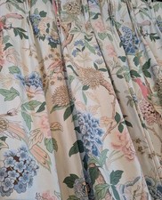 Glorious Vintage GP & J Baker"Hydrangea Bird" Lined Door Curtain 90"L X 36"W
