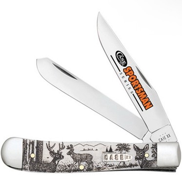 Case XX USA Natural Bone DEER Sportsman Series 81220 Trapper Pocket Knife