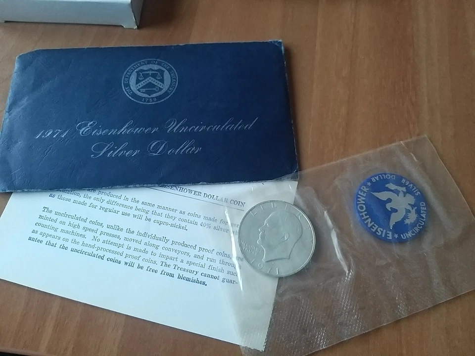 1 Dollaro Argento STATI UNITI 1971 Eisenhower Uncirculated  - Immagine 4 di 4