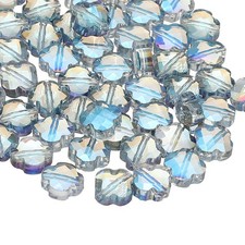 50 Pcs 8mm Shamrock Charm Jewelry Making Supplies for Bracelets, Light Blue