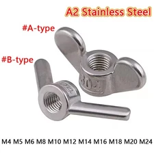 M4 M5 M6 M8 M10 M12 M4 M16 - M24 Wing Nuts A2 304 Stainless Steel Butterfly Nut