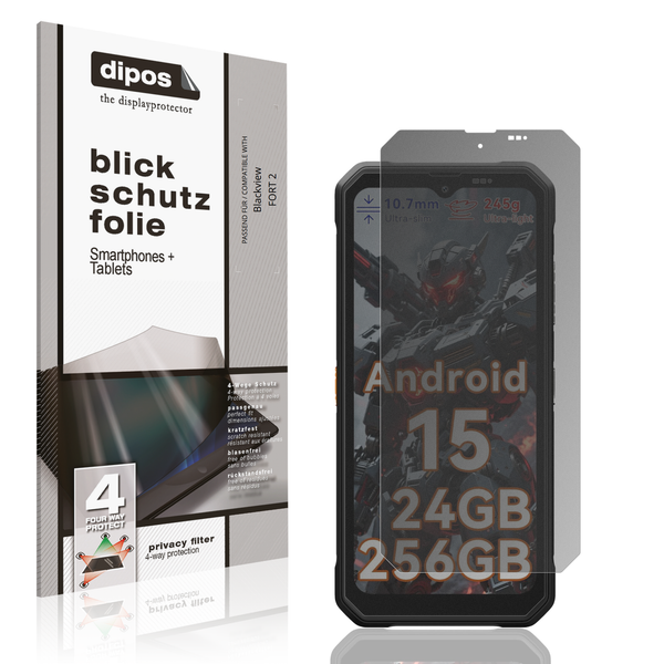 Blickschutzfolie FüR Blackview Fort 2 Matt Schutzfolie Folie Display Schutz-image
