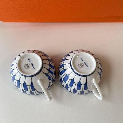 Hermes Bleus d'Ailleurs Tea Cup Saucer Blue Tableware 2 set Coffee