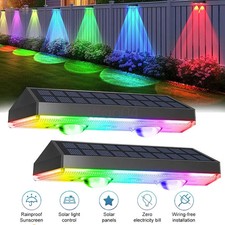 2/4x SUPER BRIGHT SOLAR POWERED DOOR FENCE WALL LIGHTS LED OUTDOOR GARDEN LAMP