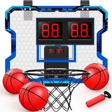 Basketball Hoop Indoor, Mini Basketball Hoop Over The Door with Scoreboard, B...