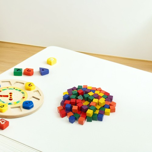 100 Pezzi Blocchi Costruzioni Colorati Piccoli Cubi Colorati per Lavoro Bambini - Foto 9 di 12