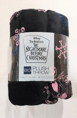 Disney Tim Burton's Nightmare Before Christmas PINK Plush Throw 5'x6' BIG One