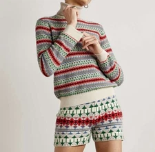 LORO PIANA ‘Holiday Noel’ Fair Isle Cashmere Turtleneck Sweater 40 / 4 US $2100+