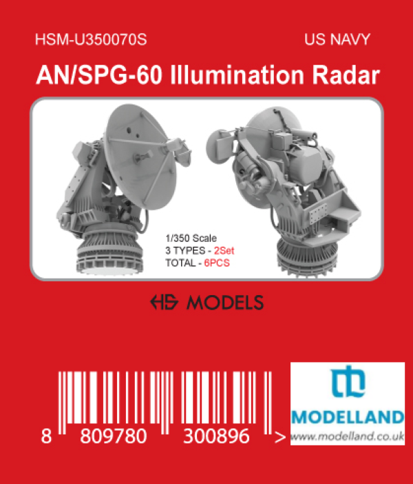 HS Model AN/SPG-60 Radar Set 1/350 US Navy Fire Control 6pcs HSM-U350070S