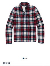 Vineyard Vines Balsam Plaid Marshmallow Sherpa Fleece Youth Size XL