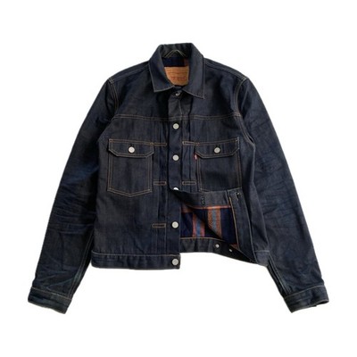 Levi s Type 2 14oz Rigid Denim Blanket Lined Indigo Trucker Jacket | Size M