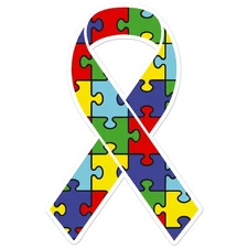 Autism Ribbon Puzzle - Vinyl Decal Sticker - Car Window Laptop - ebn7746