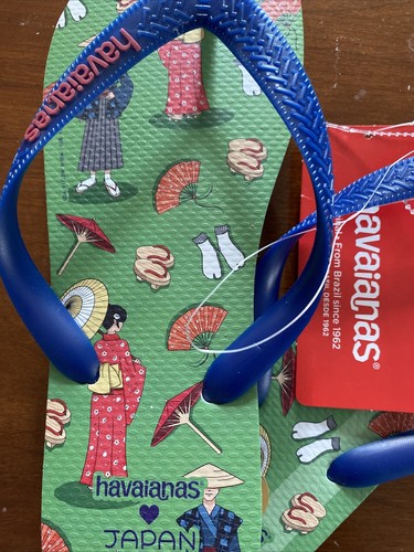 Havaianas Flip flops Japan Origami Costume Blue /Green Mens Size 12 -NWT - Picture 8 of 8