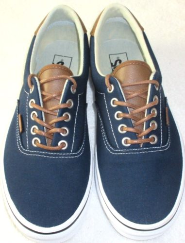 Vans Men's Era 59 C&L Dress Blues Acid Denim Canvas Leather shoes Size 9.5 NIB - Picture 1 of 5