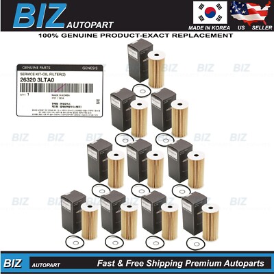 Genuine 10x Oil Filters for 17-25 Genesis G70 80 90 K900 Stinger 3.3 26320-3LTA0