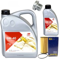 MotoröL Set 5W-40 6 Liter + ÖLfilter SH 4079 P + Schraube FüR VW Tiguan Passat