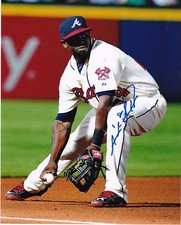 ADONIS GARCIA   ATLANTA BRAVES  ACTION SIGNED 8x10