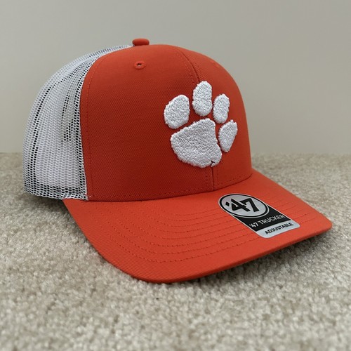 Clemson Tigers Hat ‘47 Brand Trucker Snapback Adjustable Orange White