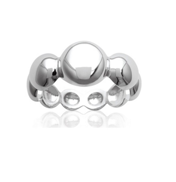 Bague demi boules en argent 925, le bijou féminin idéal du bureau aux soirées