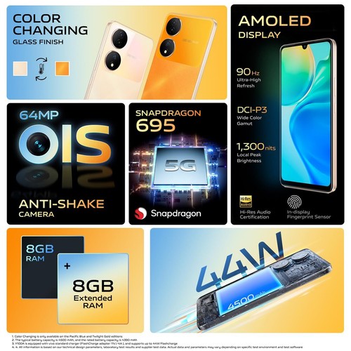 Vivo Y100A 5G Factory Unlocked Dual SIM 128GB STORAGE 8GB RAM Triple Rear Camera - Picture 6 of 13