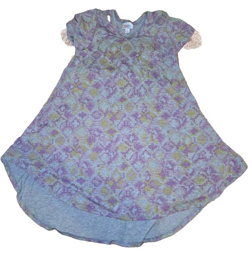 NWT Lularoe Debbie Dress- Plus Size Purple and Grey Stripes- XL | eBay