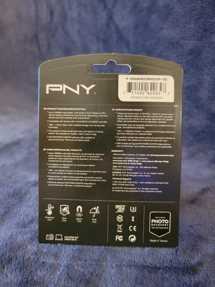 PNY MicroSDXC Flash Card Elite-X 64GB/100mb/s with Adapter. BRAND NEW! 4K UHD - Image 2 of 2