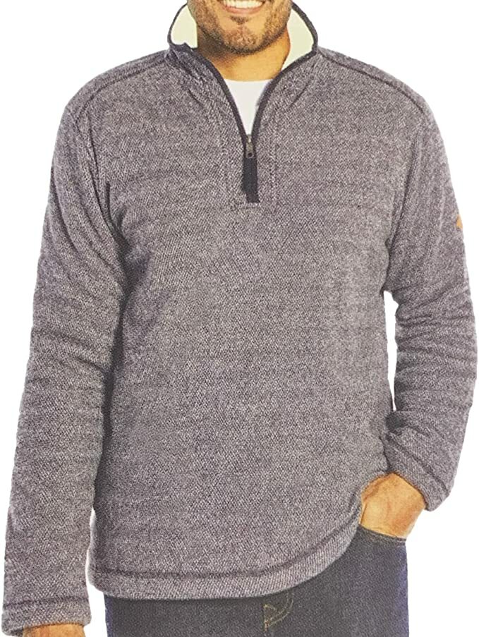 Fleece Lined Quarter Zip Pullover | eBay