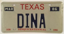 Placa de matrícula Vanity DINA DEANA Dinah Dena Diana Deena Diannah Deanna Dean