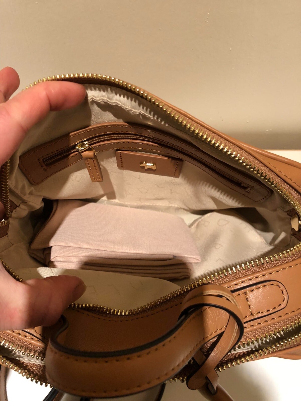 RADLEY AND FRIENDS SMALL ZIP TOP CROSSBODY BAG IN BROWN eBay