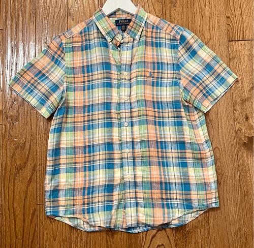 Polo Ralph Lauren 100% linen plaid short sleeve button down - Picture 3 of 10