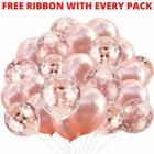 ROSE GOLD CONFETTI LATEX BALLOONS BIRTHDAYS WEDDING PARTY DECORATION BALLOON FR