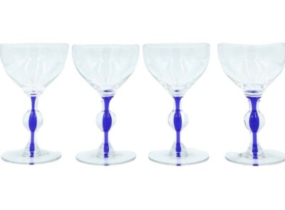 Vintage Set 4 El Morocco NYC Nightclub Champagne Coupes Glasses New York Barware