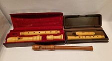 E3-AJ MOECK ROTTENBURGH MOLLENHAUER WOOD FLUTE RECORDER WIND INSTRUMENT Set 